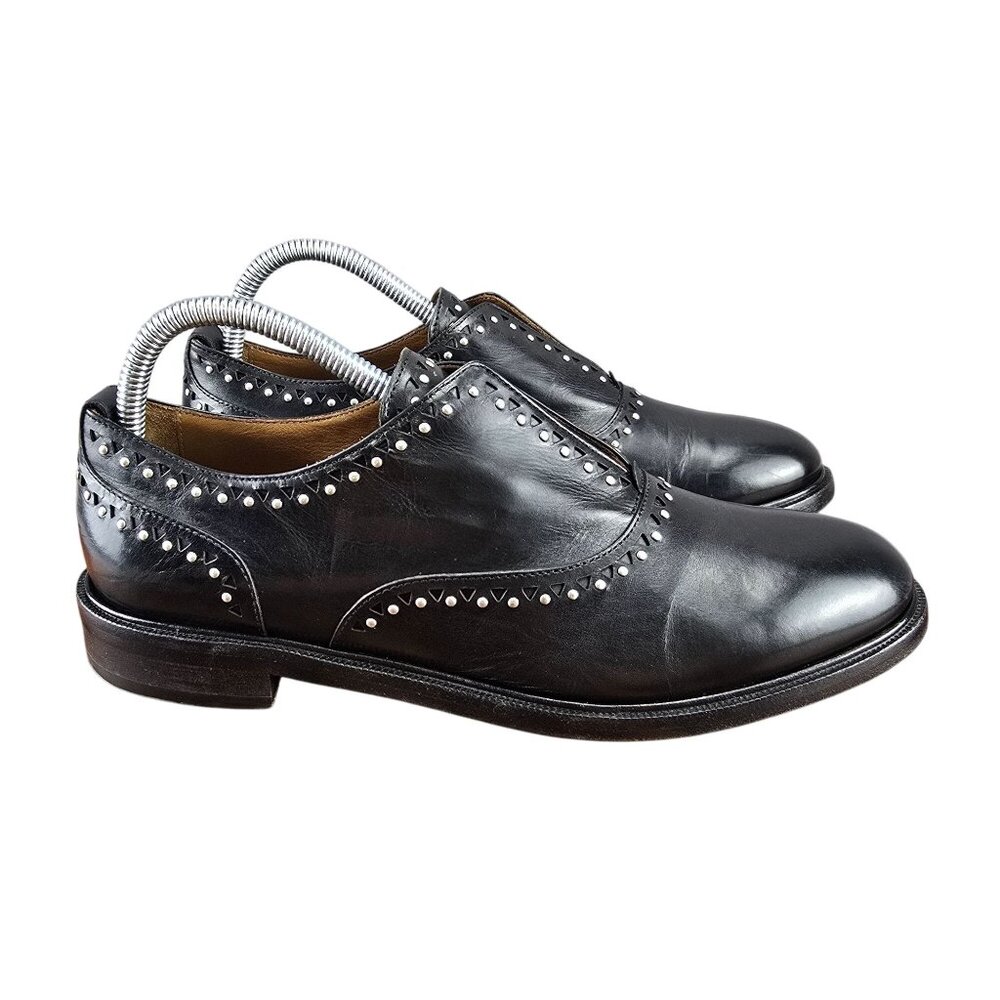 Frye‎ Black Studded Leather Dress Shoes Made In Italy Size Womens Size10 M